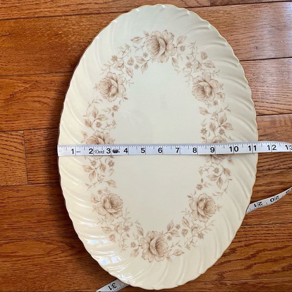 Lenox Coquette Pattern G512 16” Oval Serving Platter w/ Gold Trim VINTAGE - Picture 7 of 9